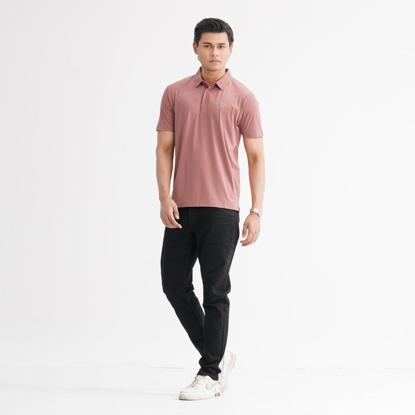 Menâ€™s Pink Seamless Polo