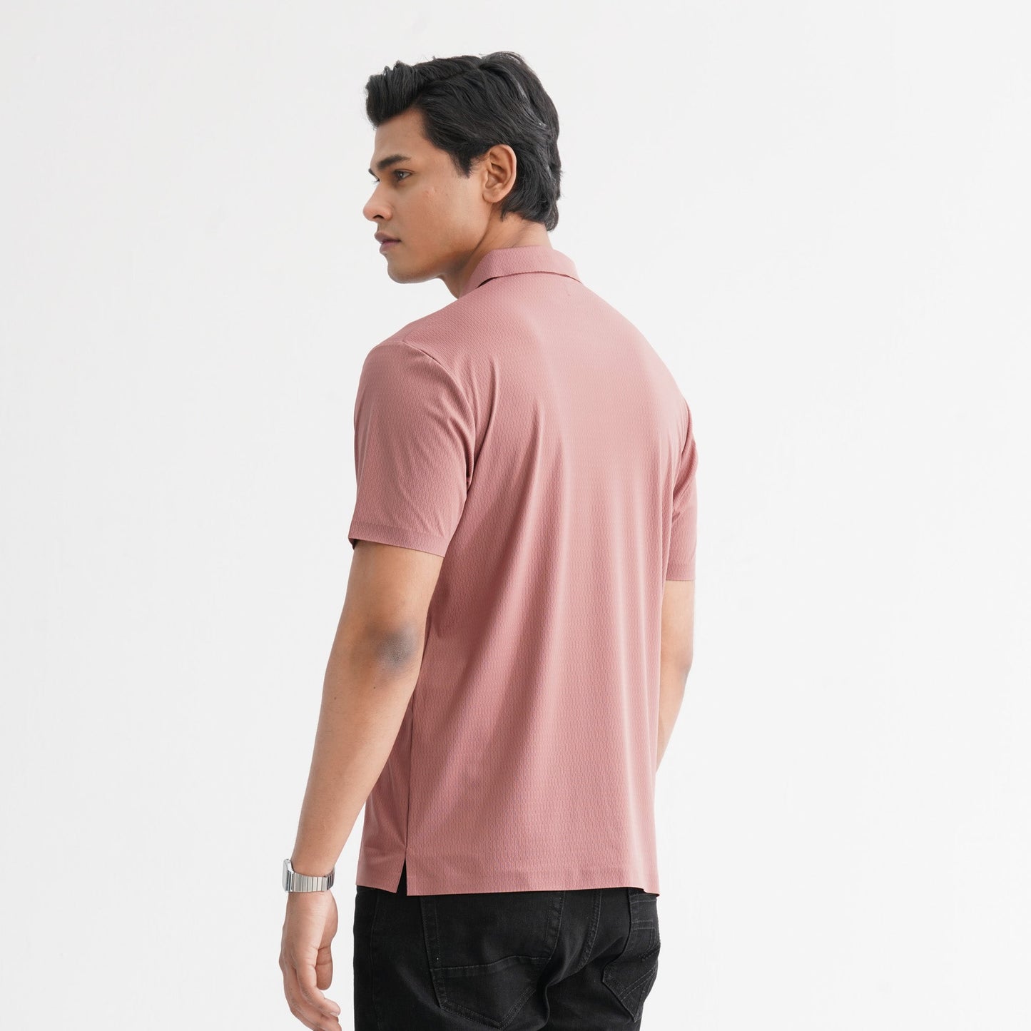 Menâ€™s Pink Seamless Polo