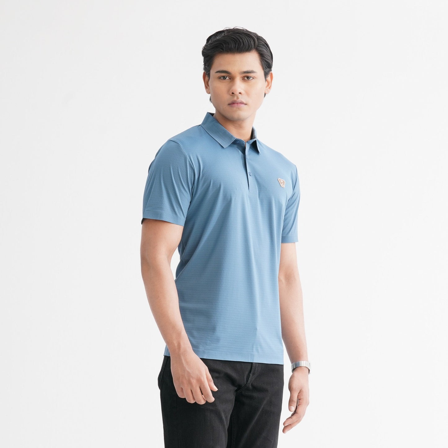 Menâ€™s Teal Seamless Polo