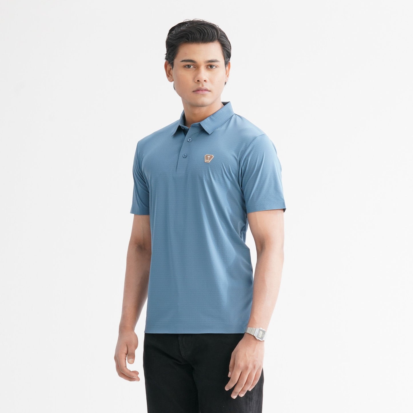 Menâ€™s Teal Seamless Polo