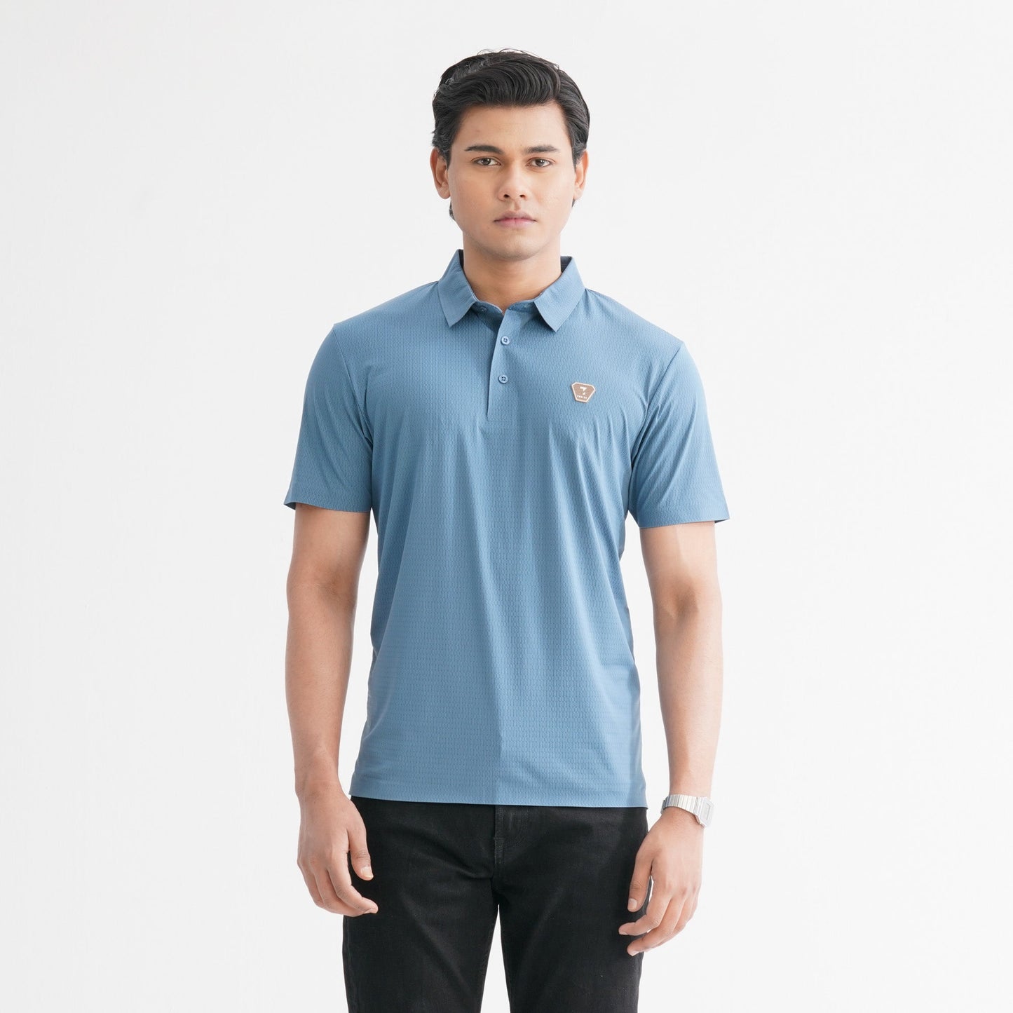 Menâ€™s Teal Seamless Polo