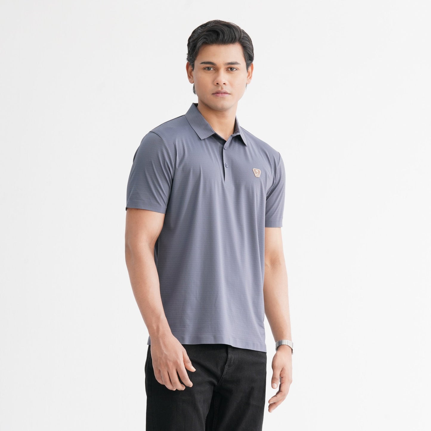 Menâ€™s Grey Seamless Polo