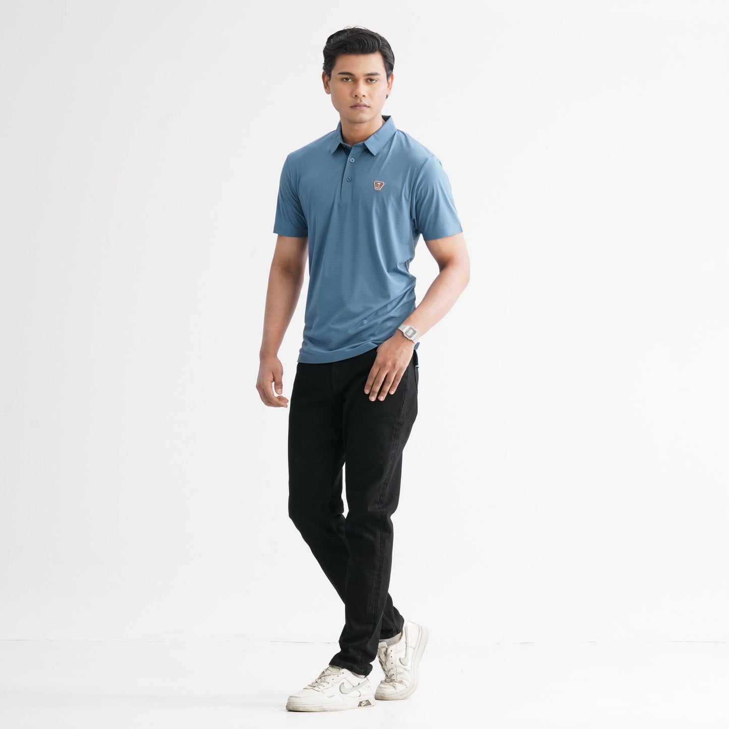 Menâ€™s Teal Seamless Polo