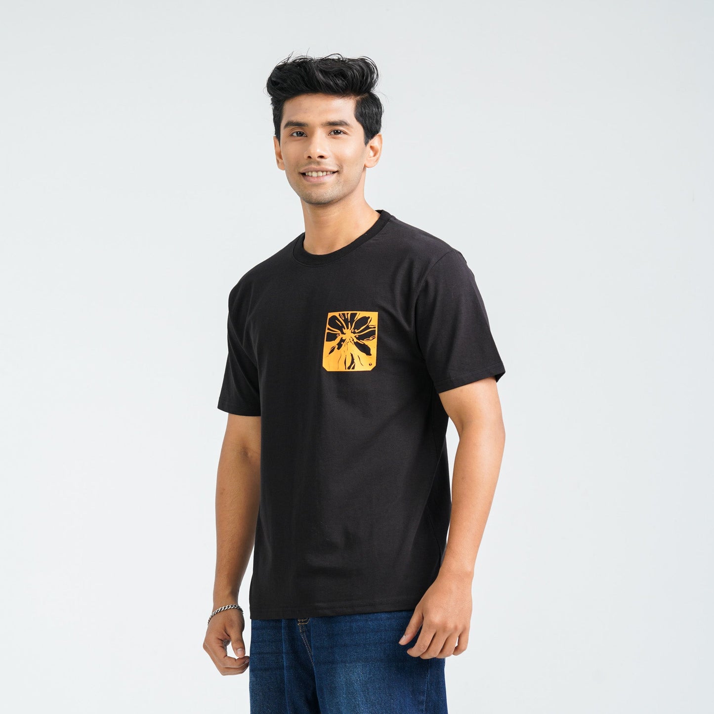 Men's Black Cotton T-Shirt