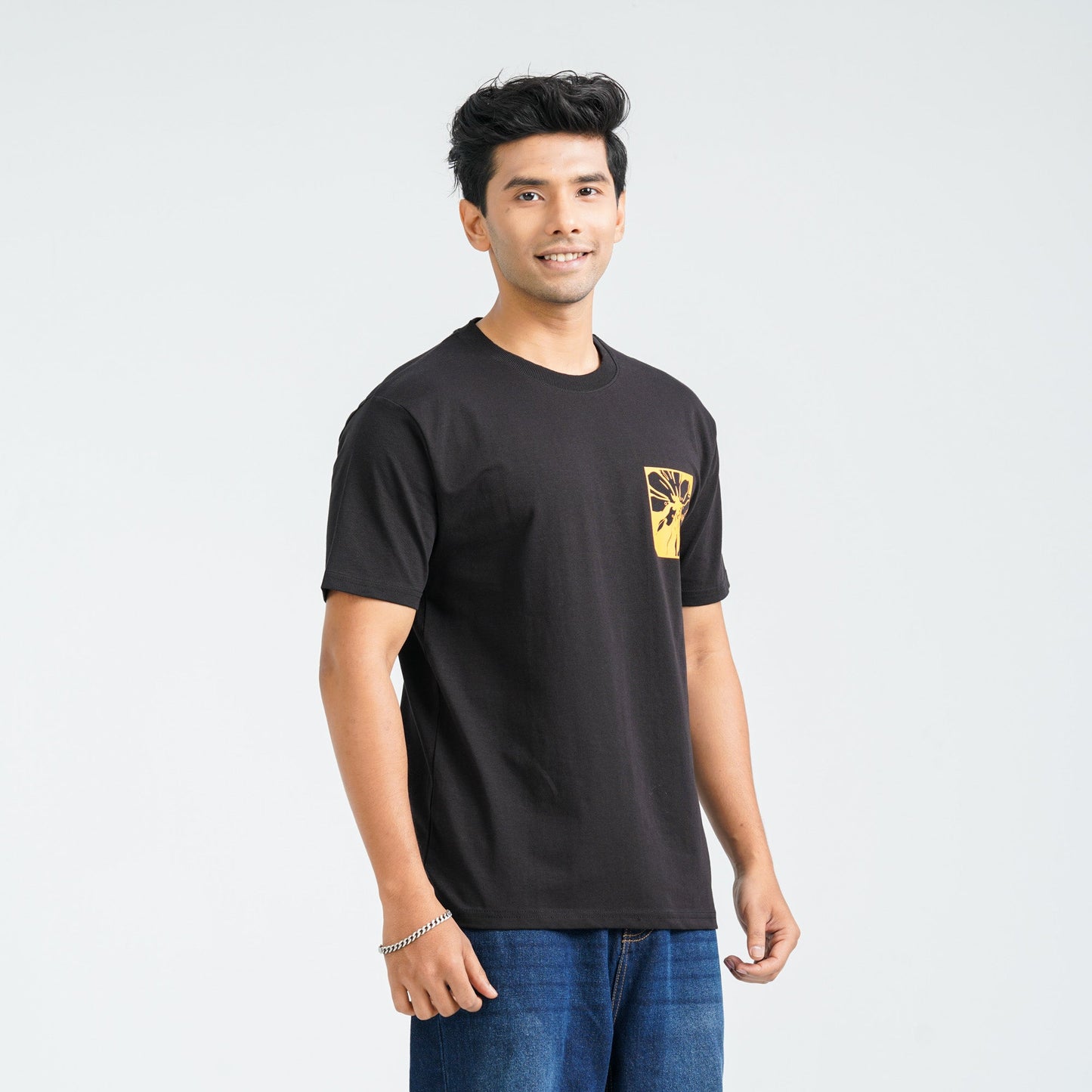 Men's Black Cotton T-Shirt