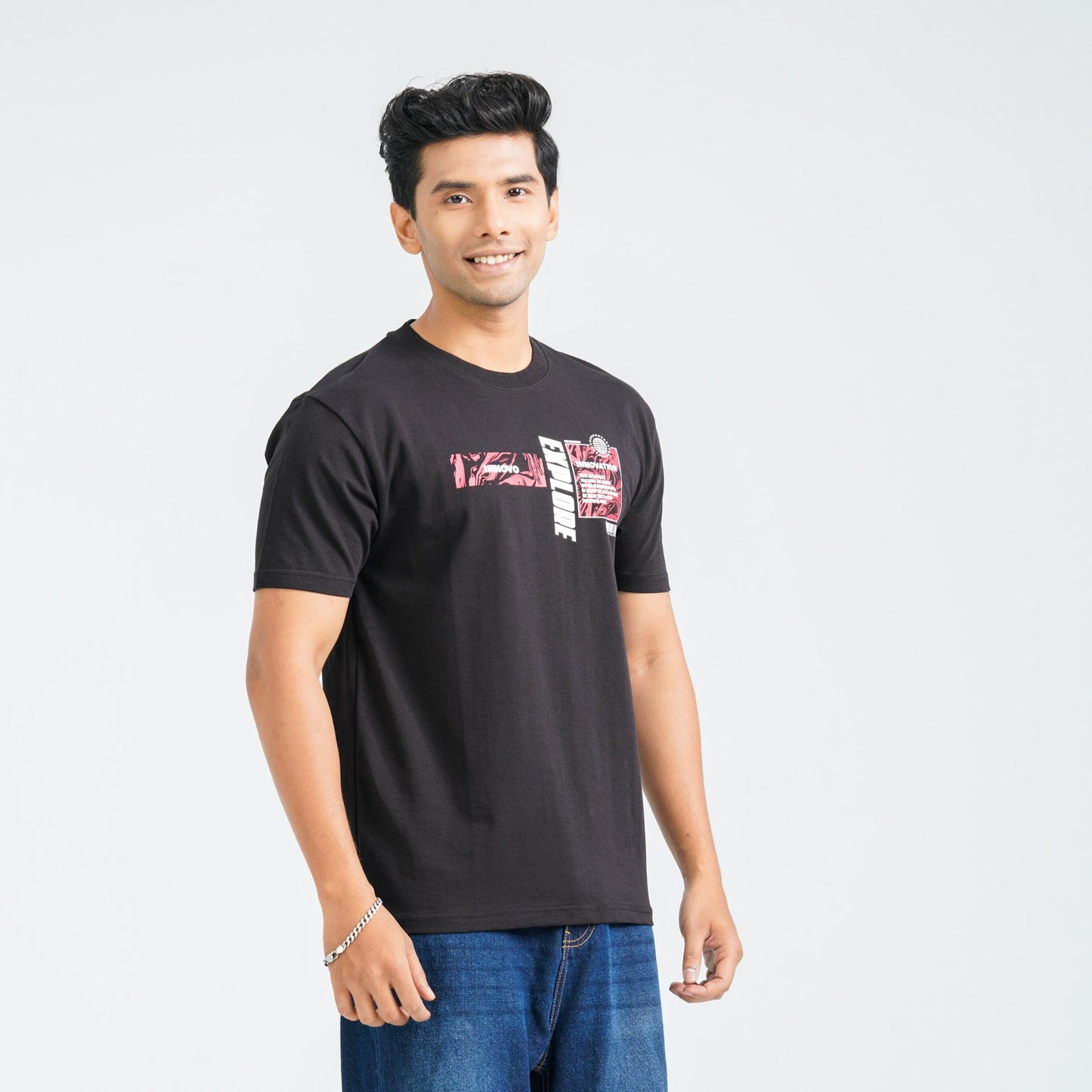Men's Black Cotton T-Shirt