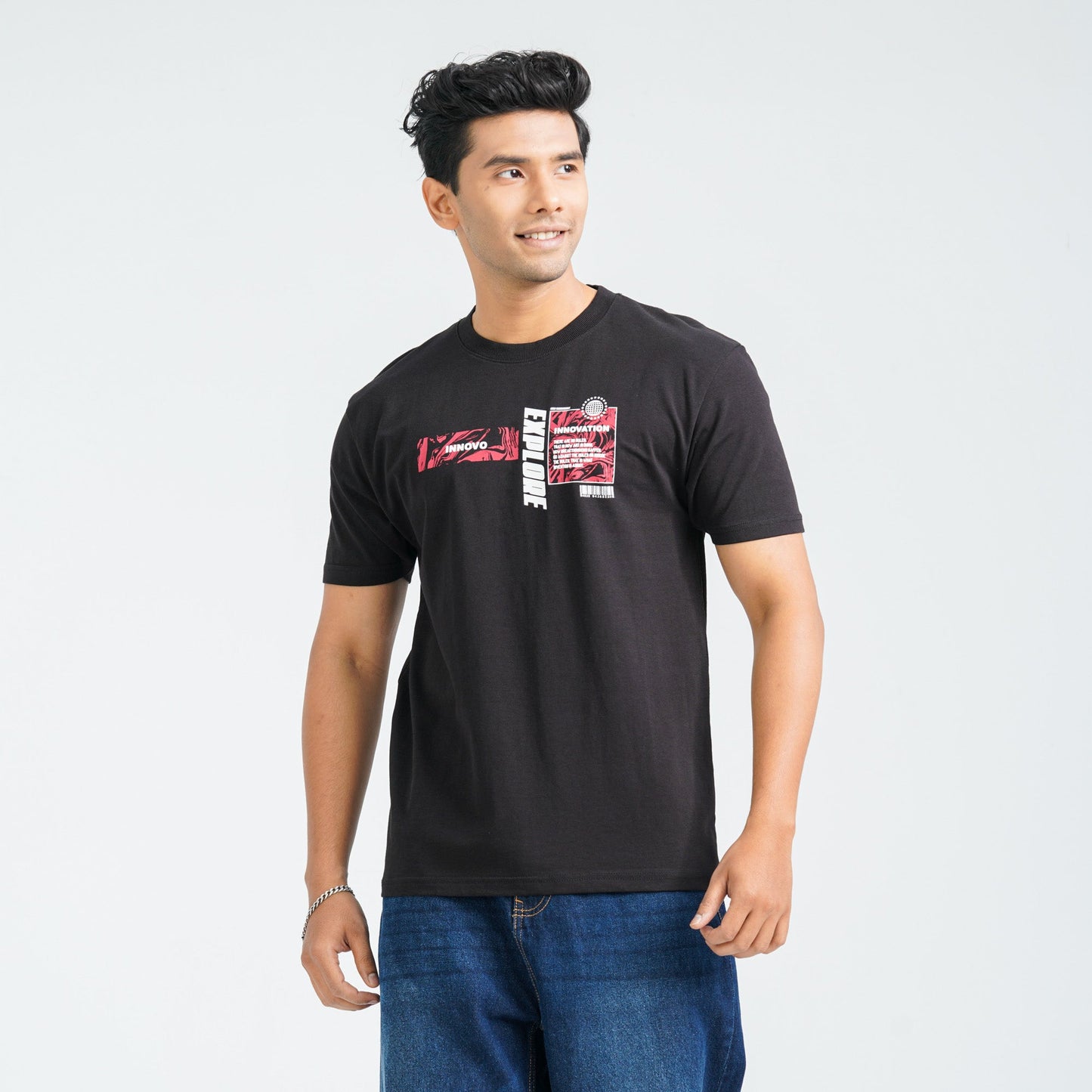 Men's Black Cotton T-Shirt