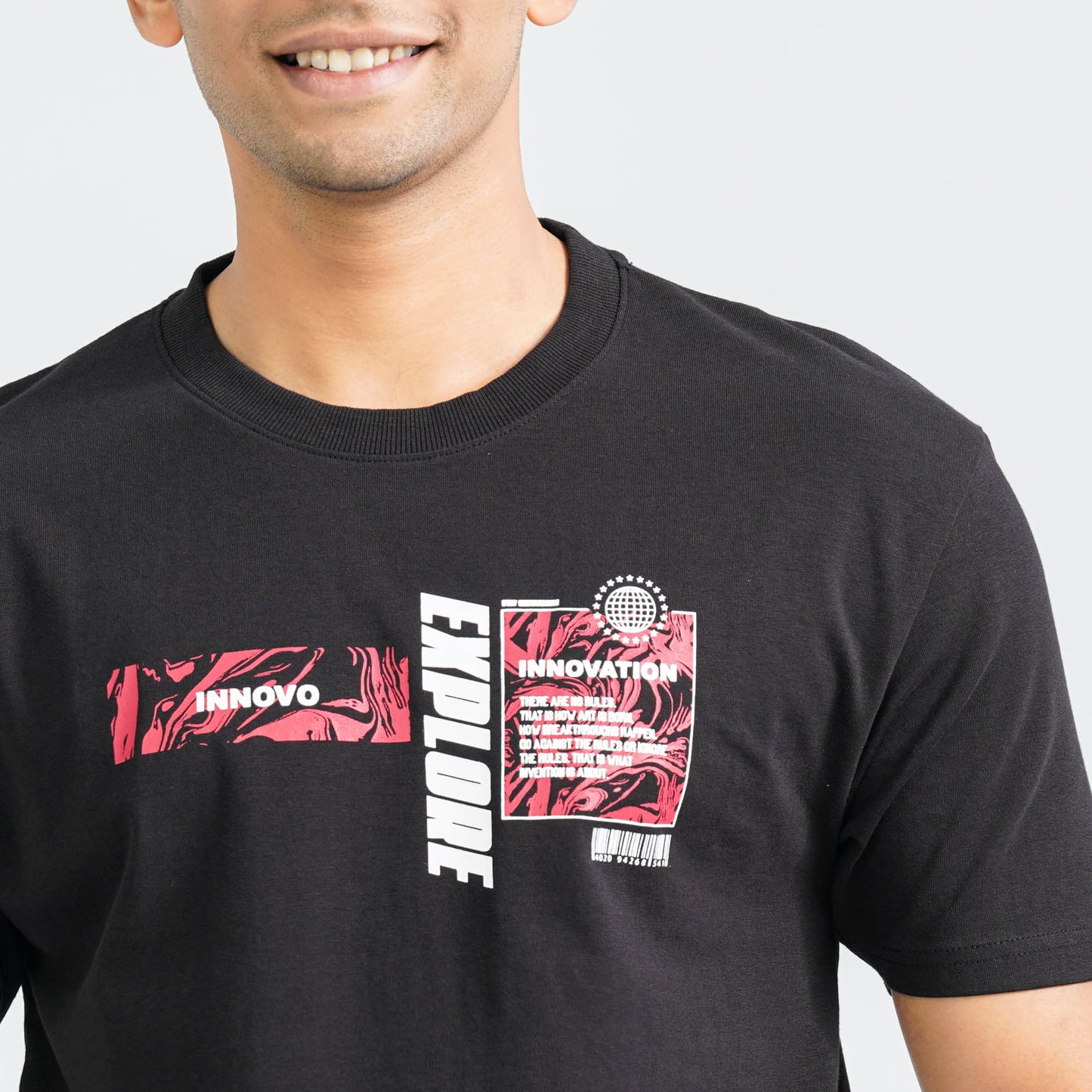 Men's Black Cotton T-Shirt