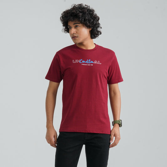 Men’s Maroon Cotton T-Shirt