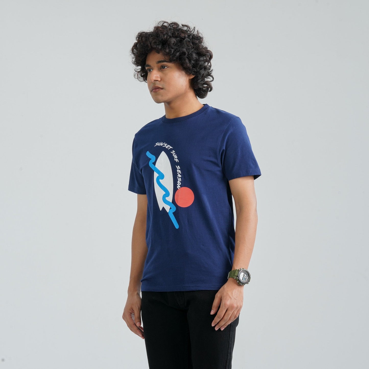 Men’s Blue Cotton T-Shirt