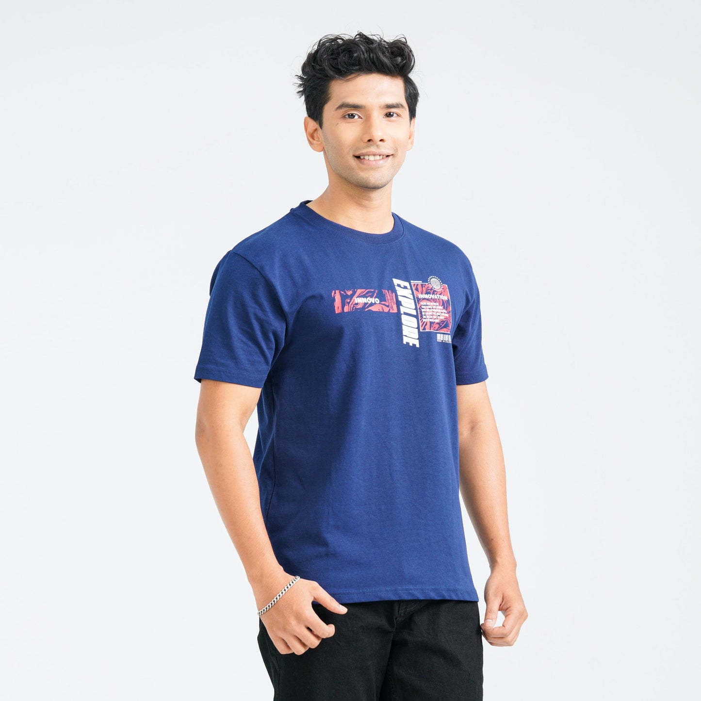 Men's Cotton Blue T-Shirt