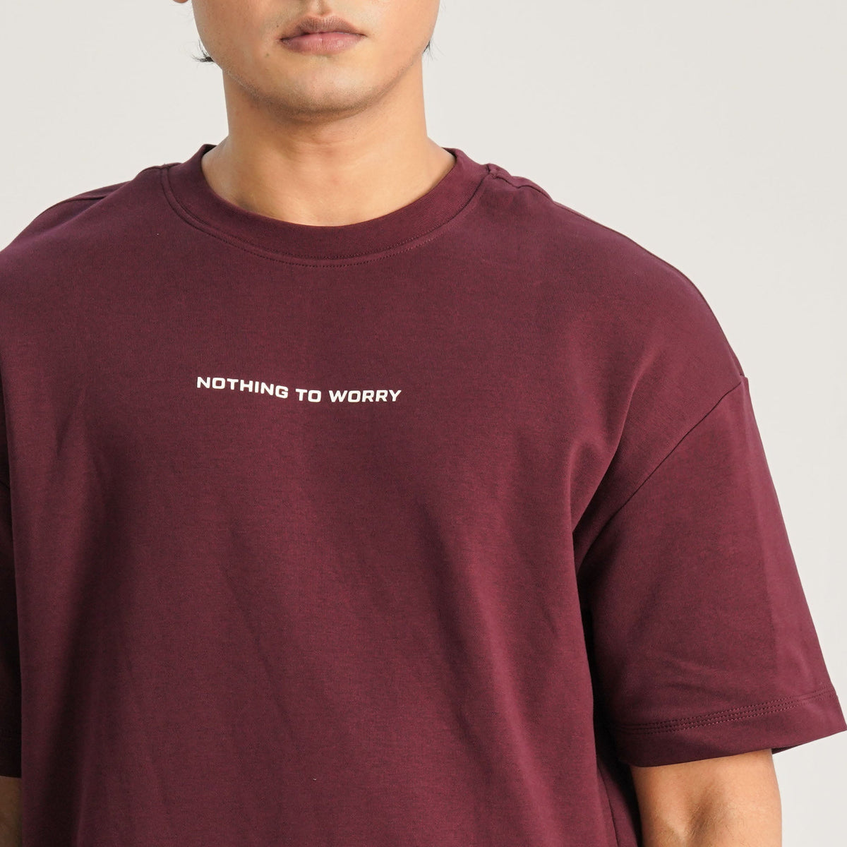 Mens Maroon Oversized T-Shirt