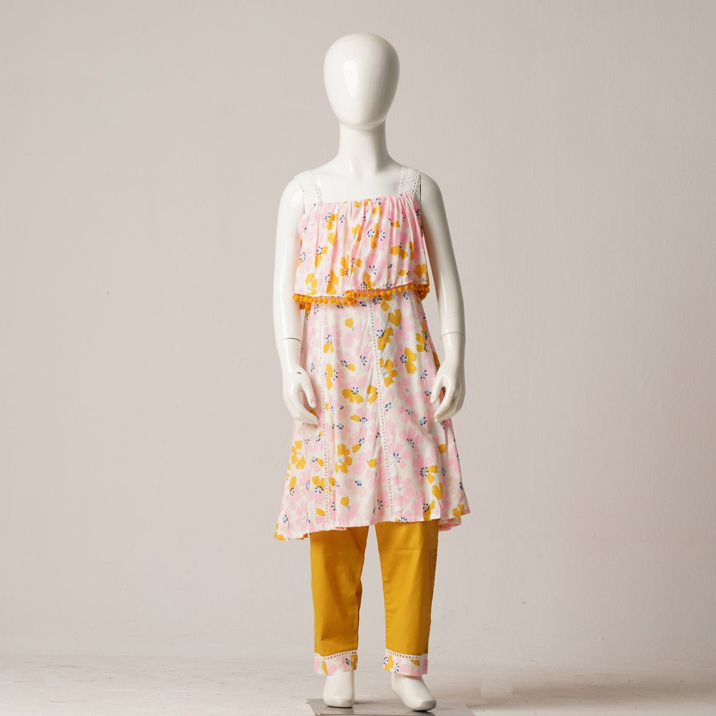 Girls 2Pcs-Light Pink Aop