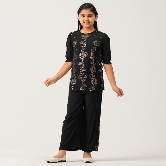 Girls Black Two Piece Set
