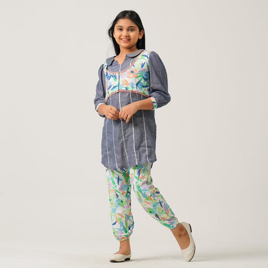 Girls Navy Blue Two Piece Set