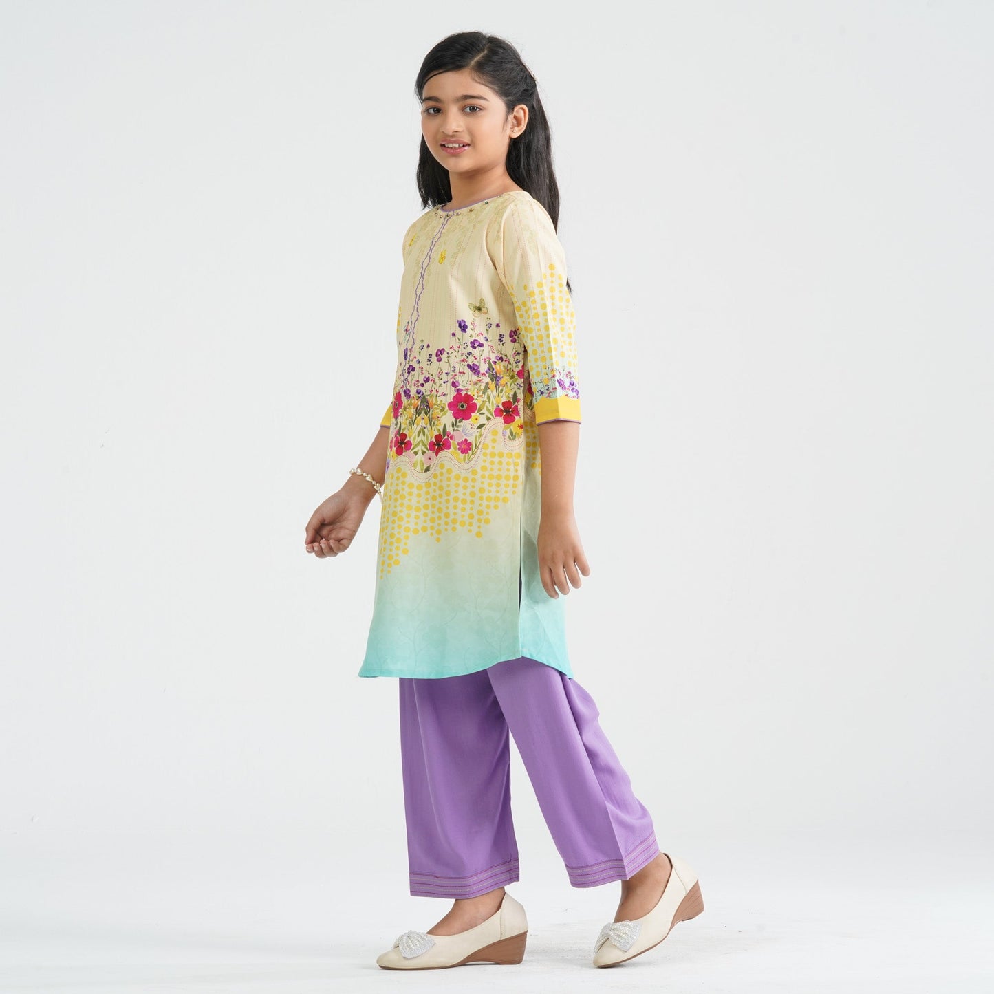 Girl’s Crinkle Georgette Two Piece Set