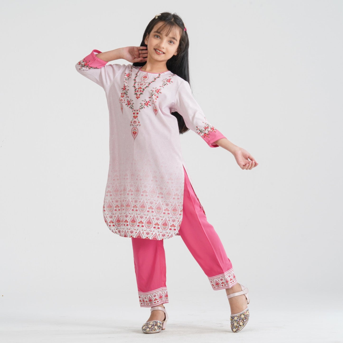 Girl’s Crinkle Georgette Two Piece Set