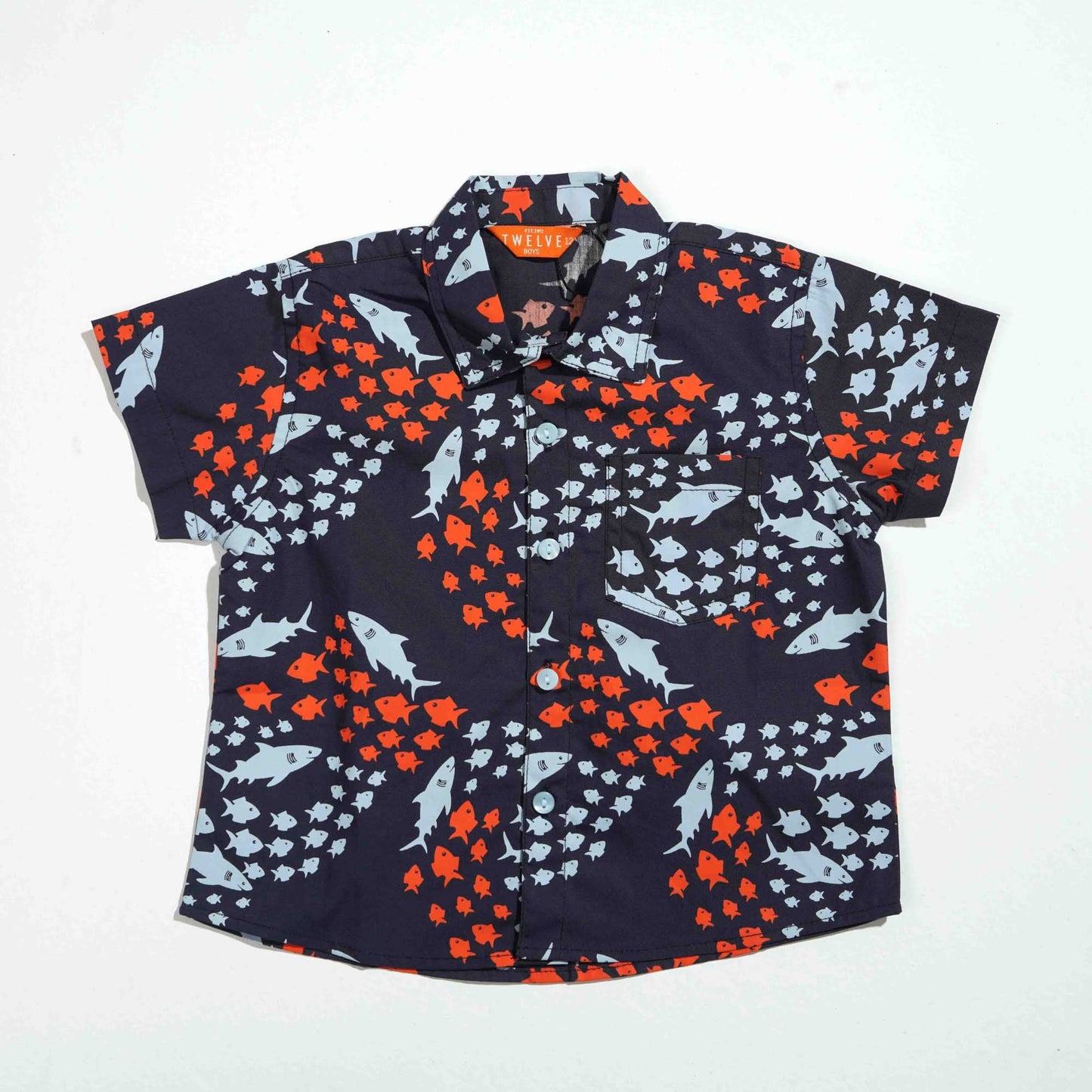 NEW BORN BOYS SHIRT - NAVY
