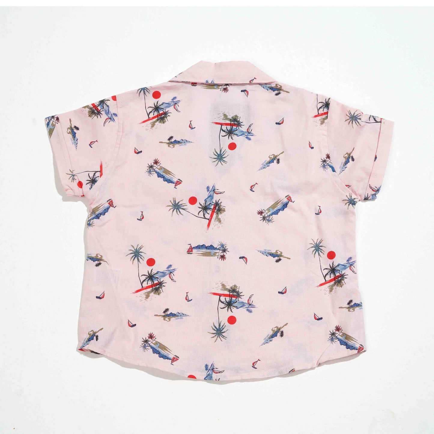 NEW BORN BOYS SHIRT- PINK AOP