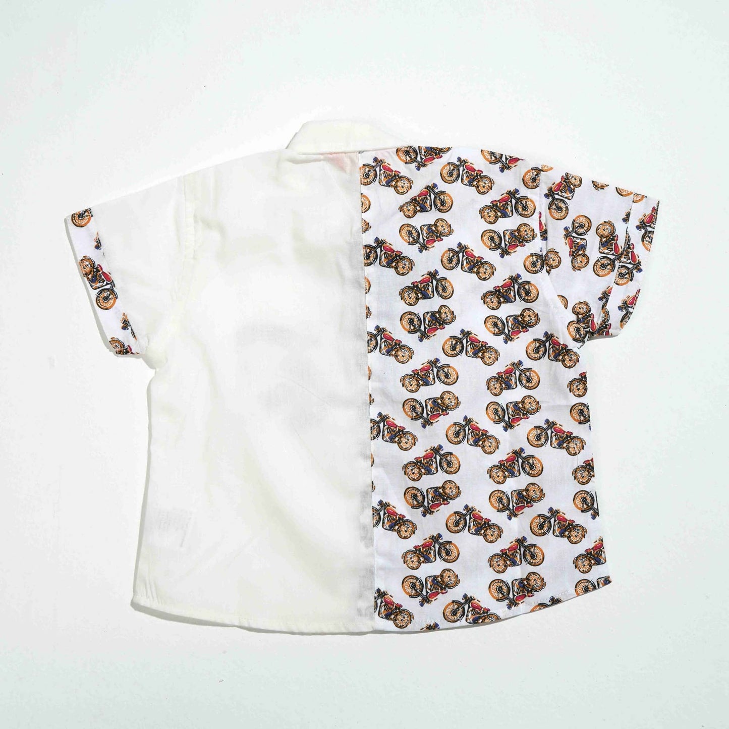 NEW BORN BOYS SHIRT - WHITE PRINT