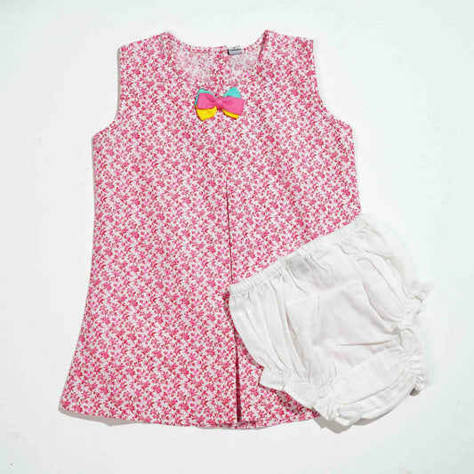 NEW BORN GIRLS 2 PCS- RED AOP