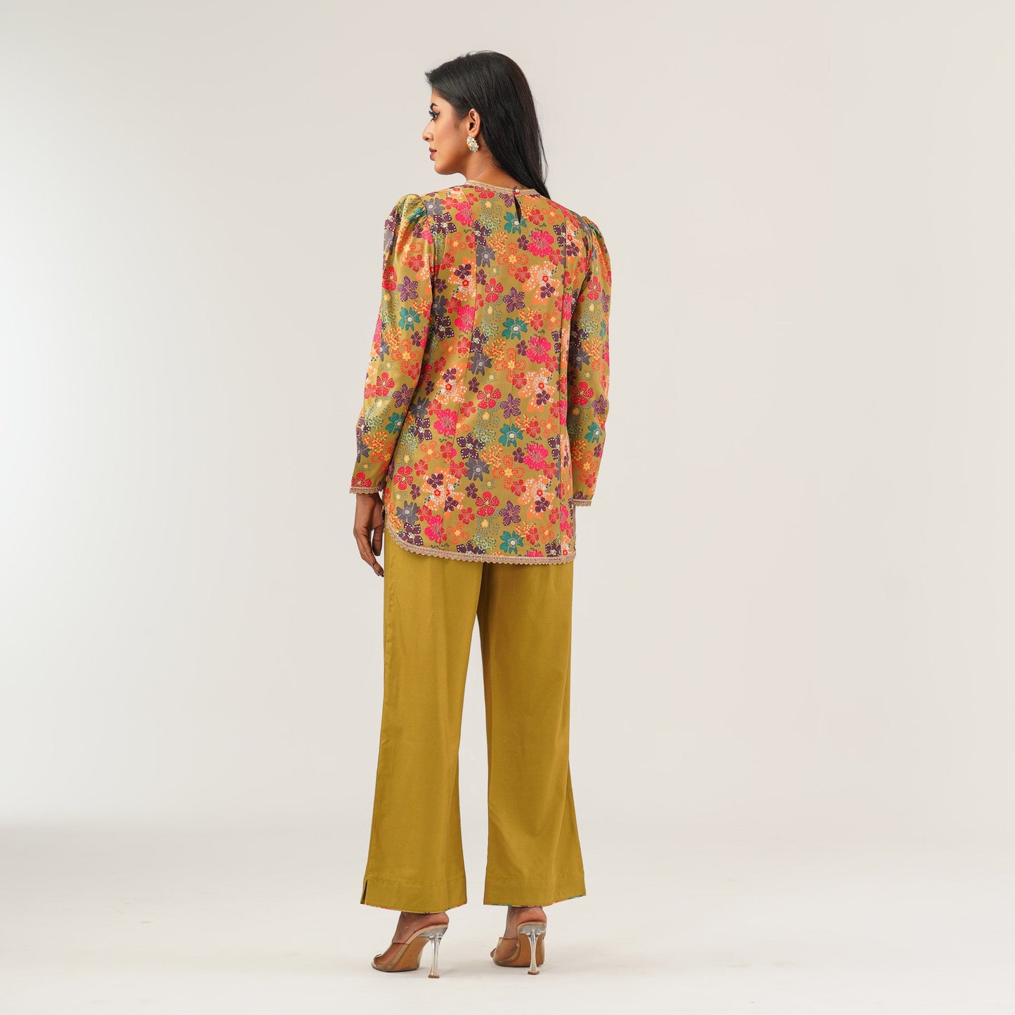 Womens Floral Ethnic Two Piece Set