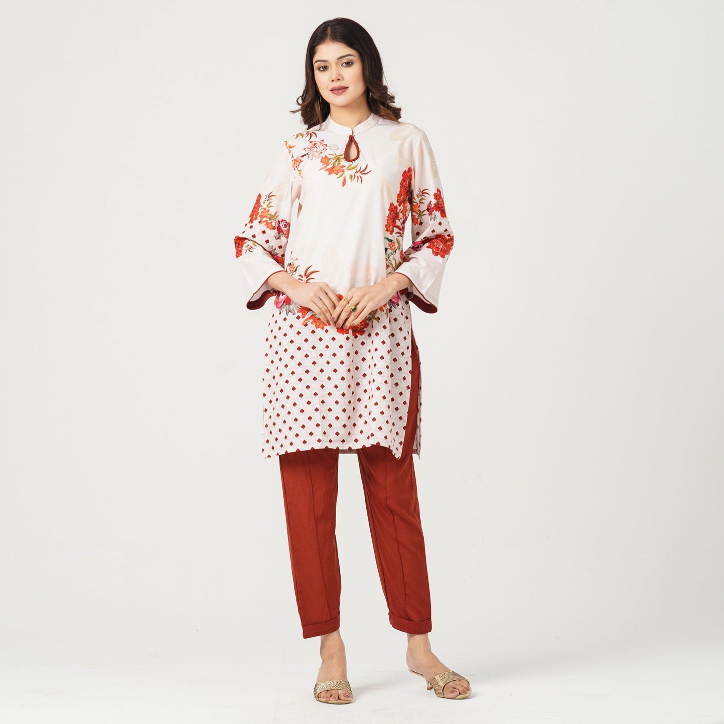 Women’s Blended Silk Printed Two-Piece Set