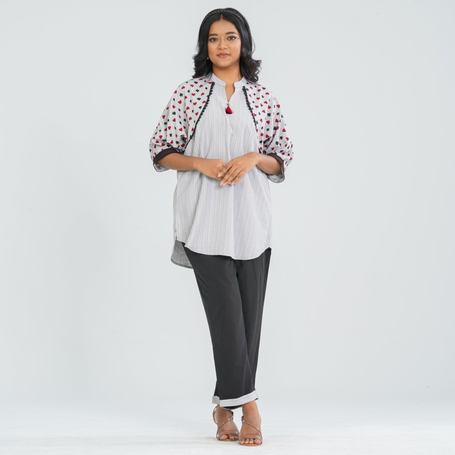 Women Ash Cotton Viscose Two Piece  Set