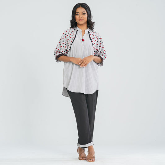 Women Ash Cotton Viscose Two Piece  Set