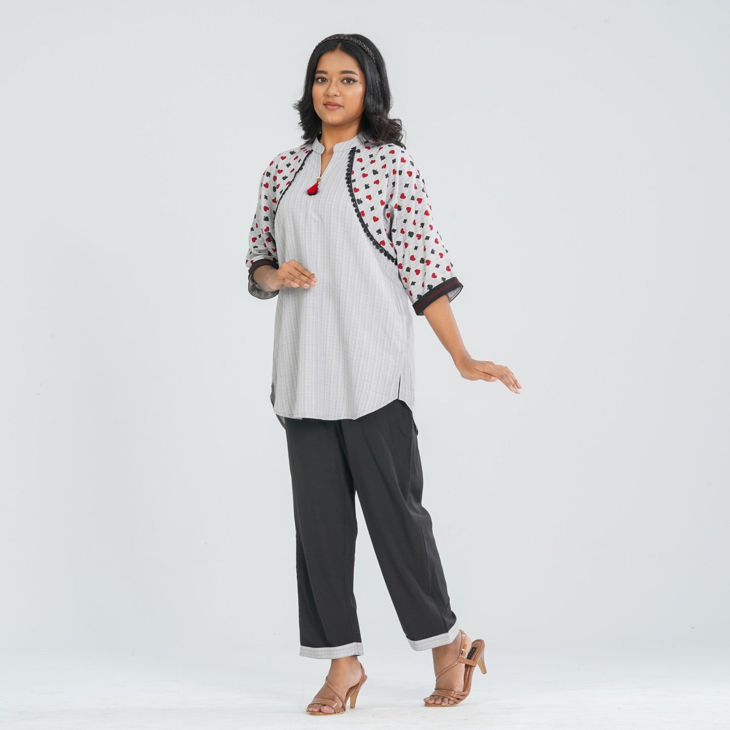 Women Ash Cotton Viscose Two Piece  Set