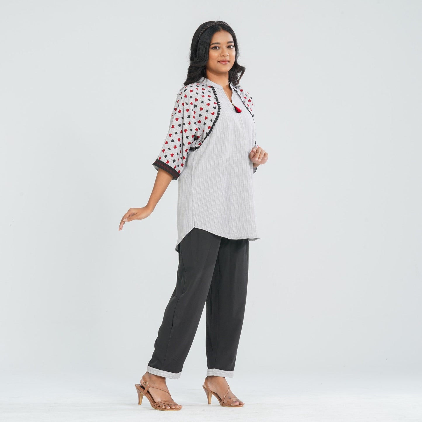Women Ash Cotton Viscose Two Piece  Set