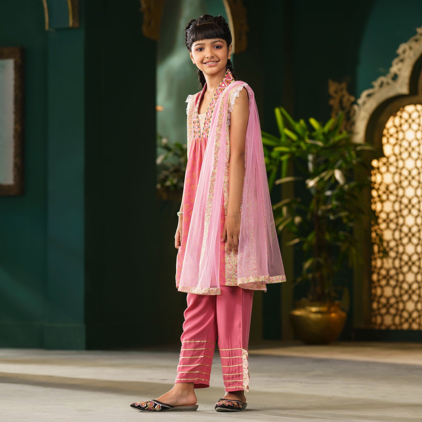 GIRLS 3PCS-PINK AOP