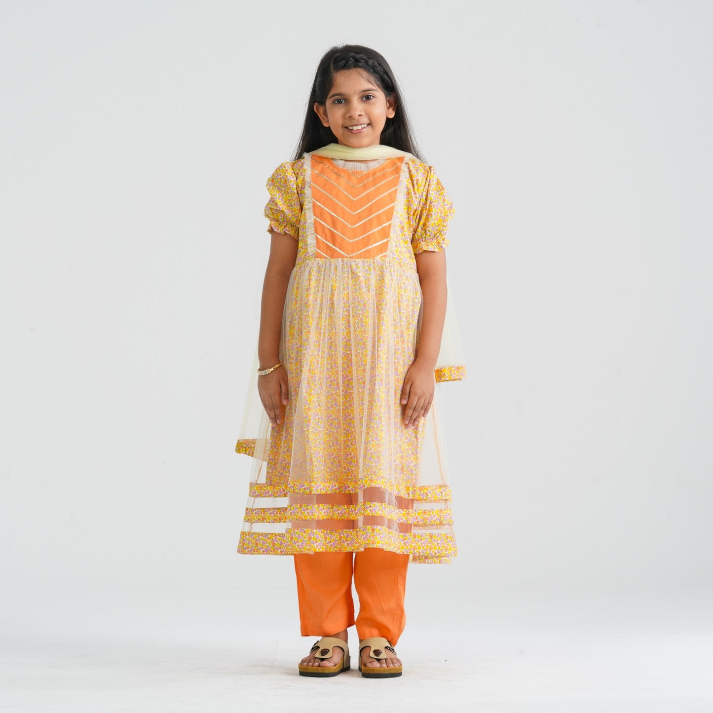 Girl’s Cotton Net Three Piece Set