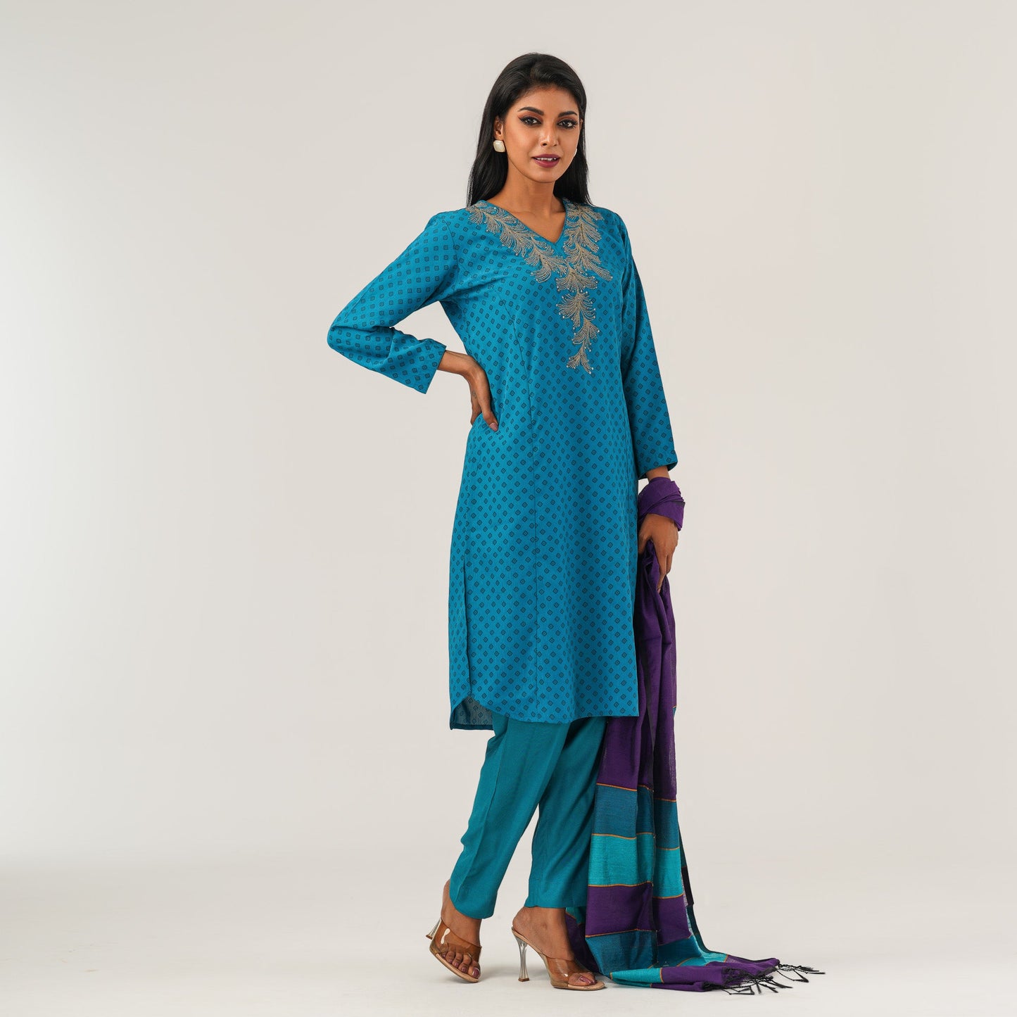 Womens Teal Three Pieces Set