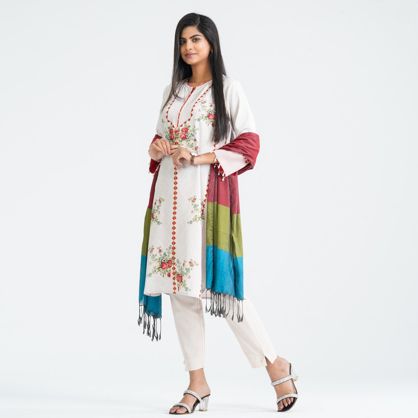 Women Blended Silk Three Piece Set