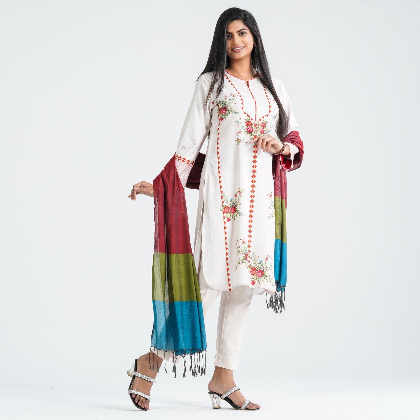 Women Blended Silk Three Piece Set