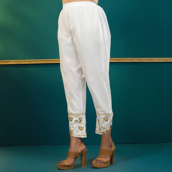 Womens White Cotton Bottom