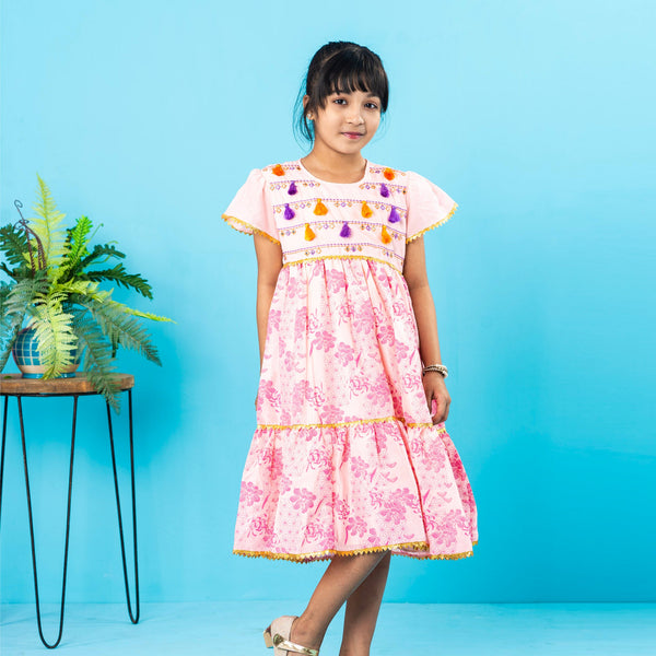 Girls Frock- Baby Pink