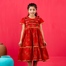 Load image into Gallery viewer, Girls Frock- Red
