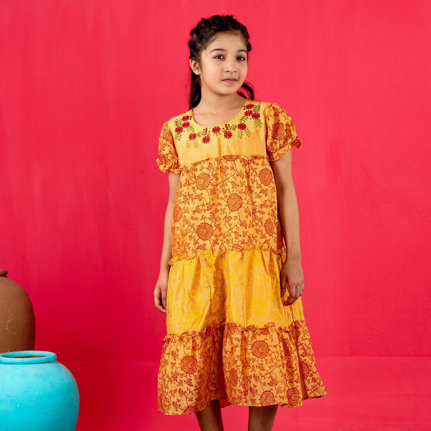 Girls Frock- Golden