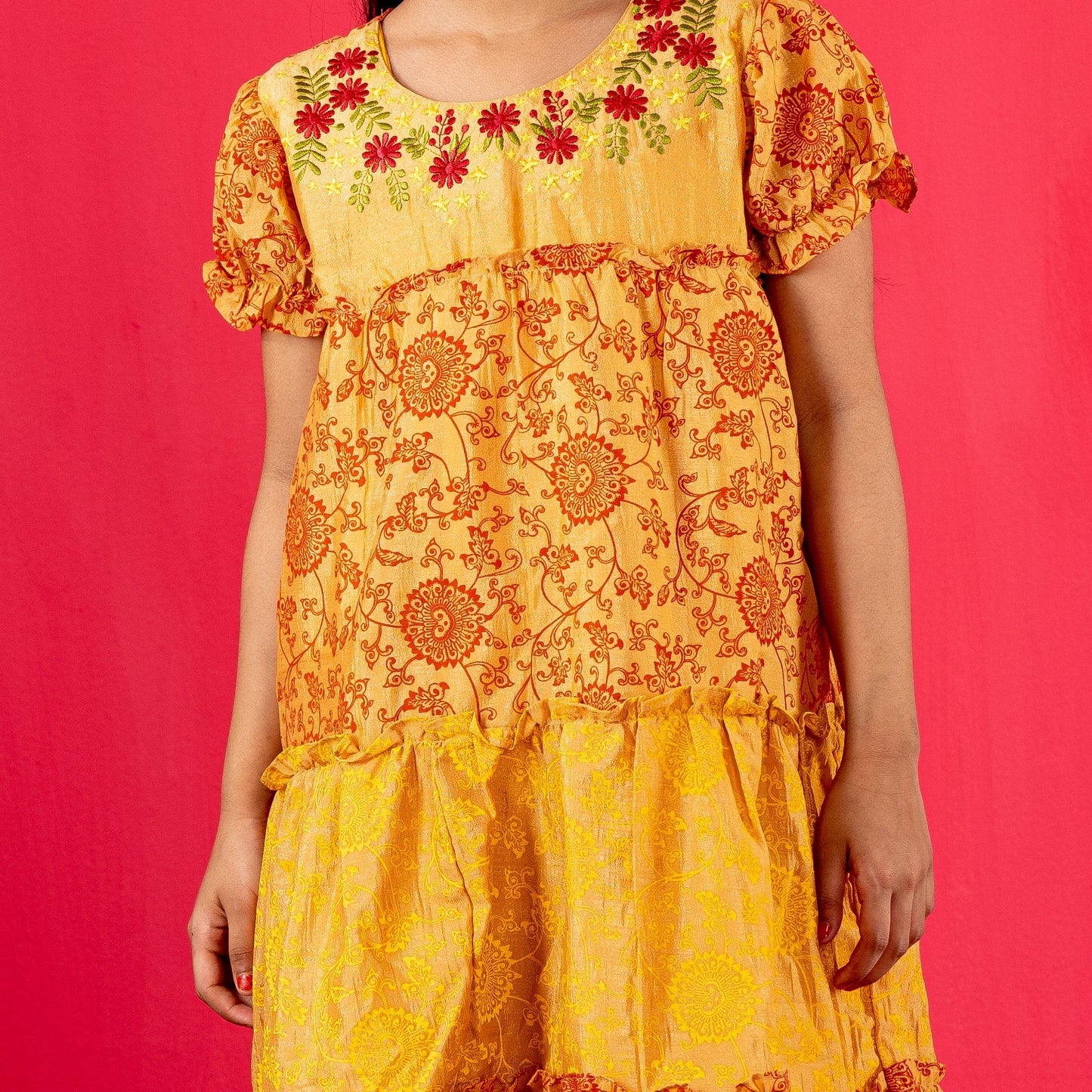 Girls Frock- Golden