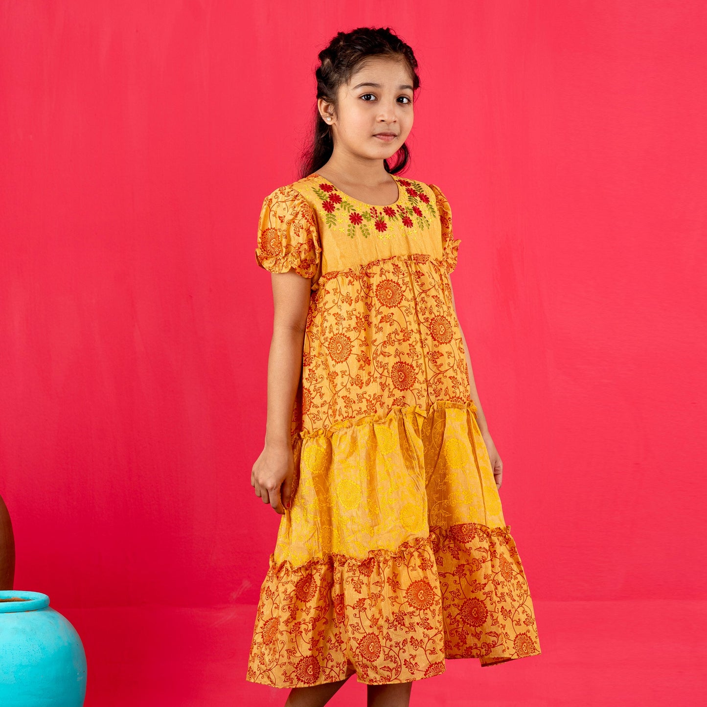 Girls Frock- Golden
