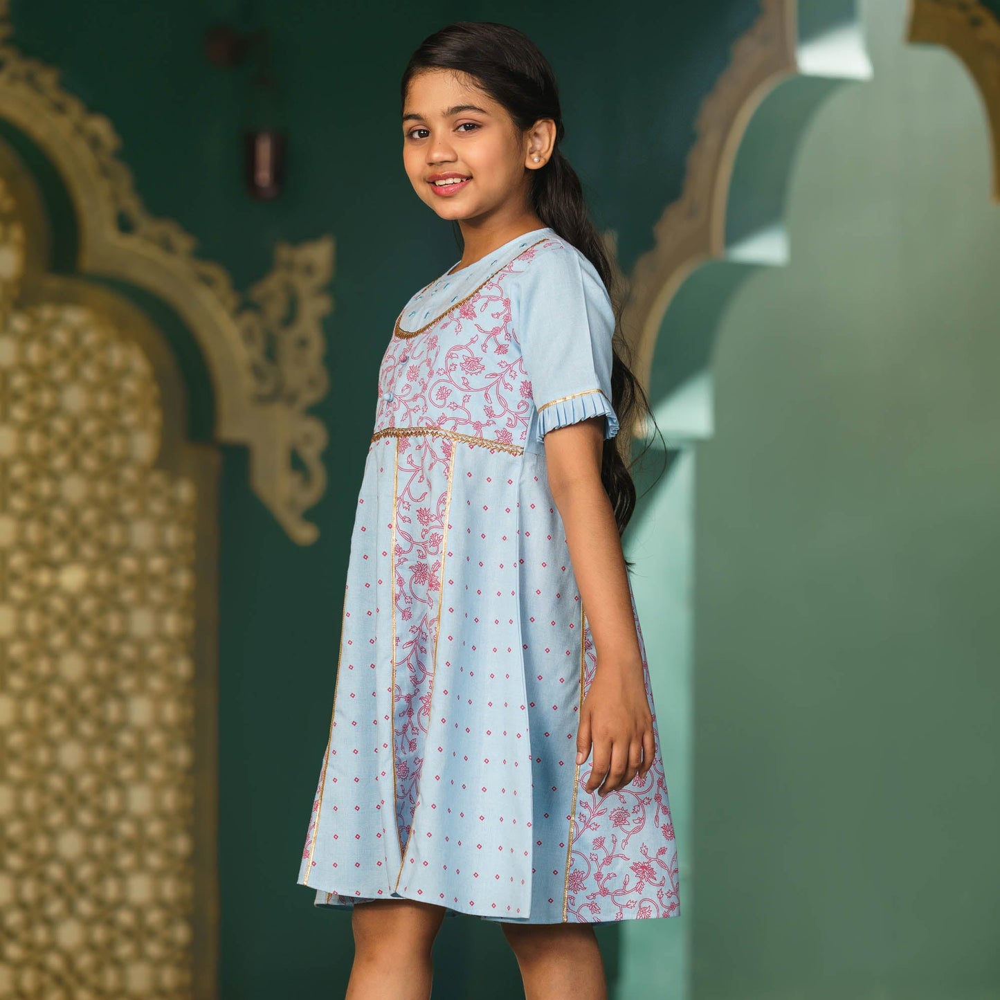 Girls Frock-Blue