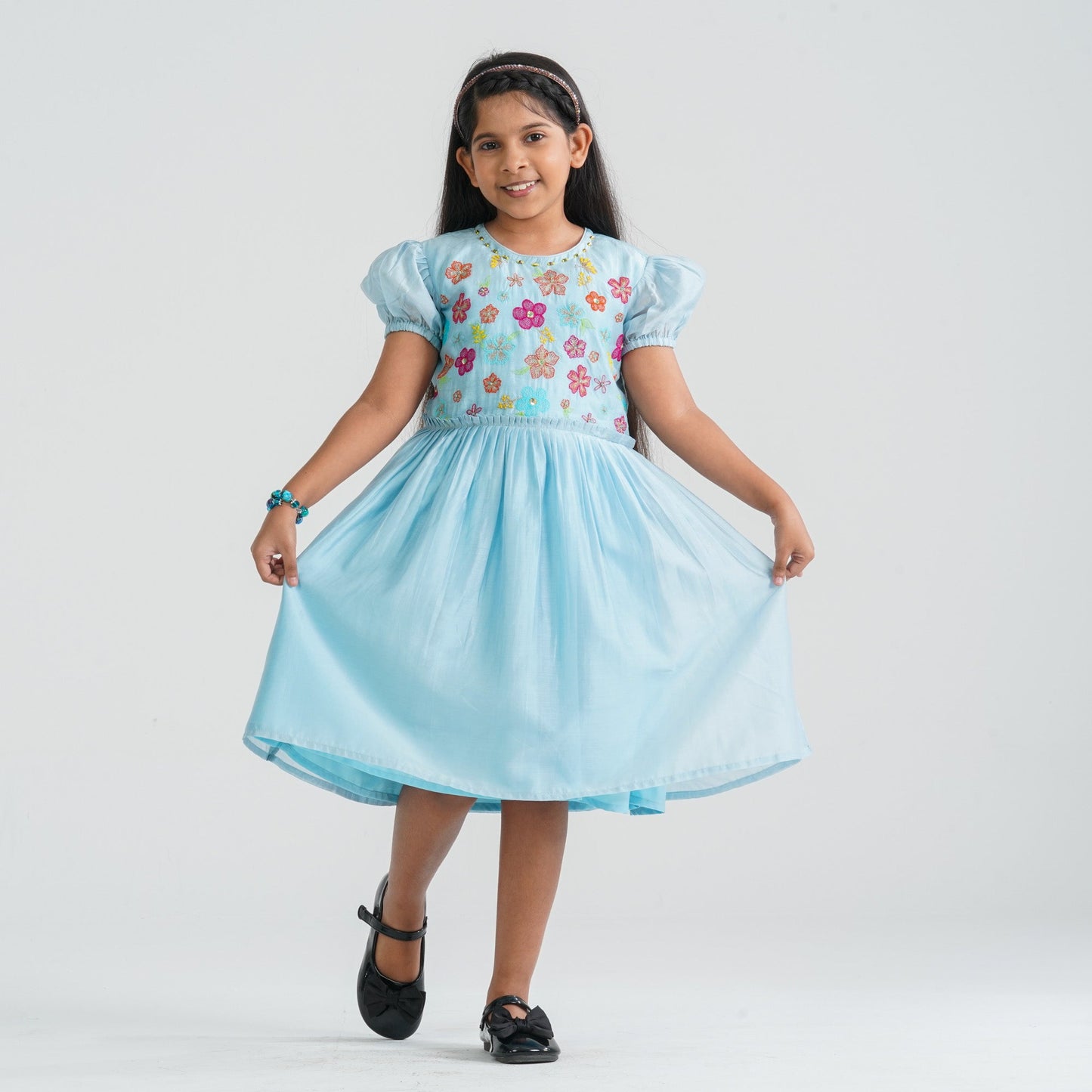 Girls Sky Shine Cotton Frock