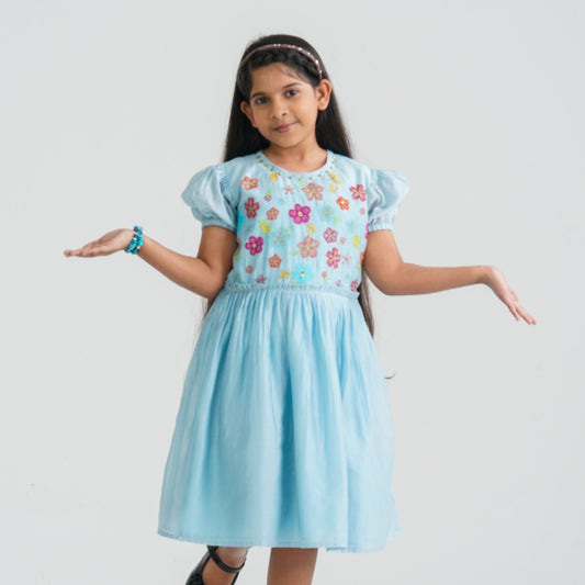 Girls Sky Shine Cotton Frock