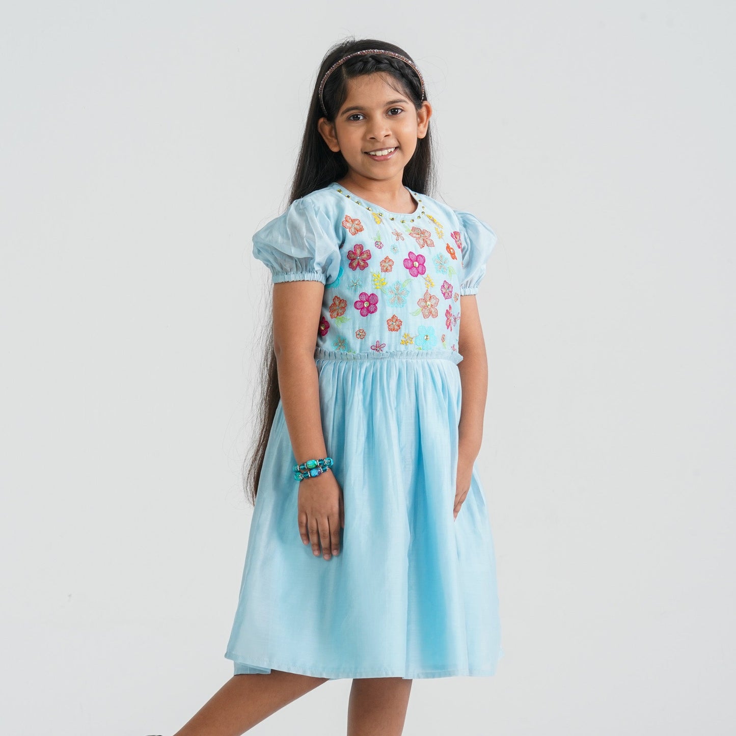 Girls Sky Shine Cotton Frock