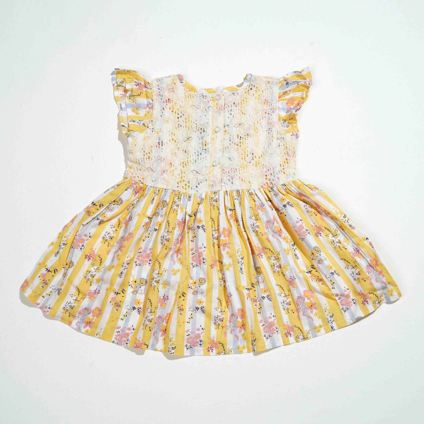 New Born Girls Frock - Yellow
