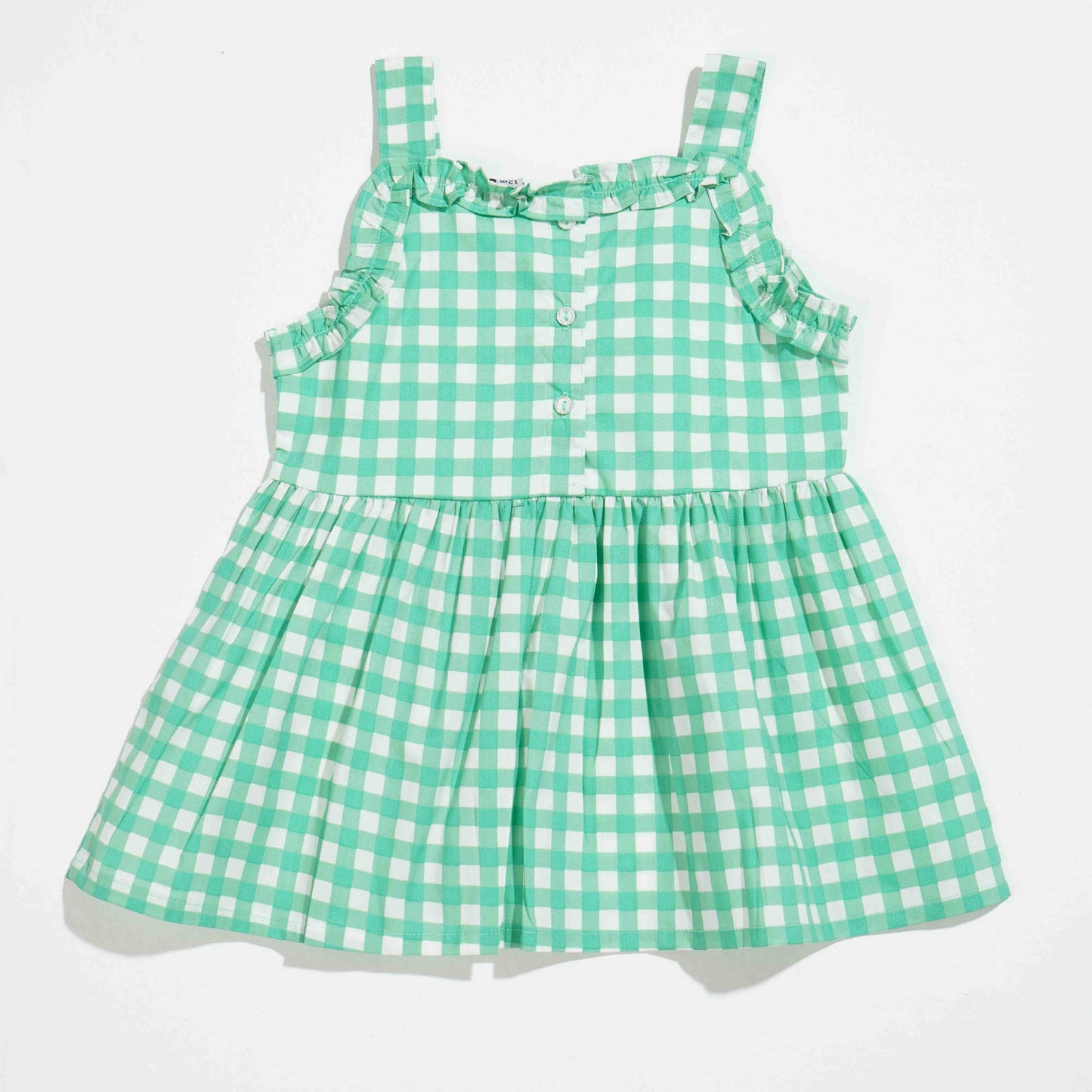 New Born Green Print Girls Frock