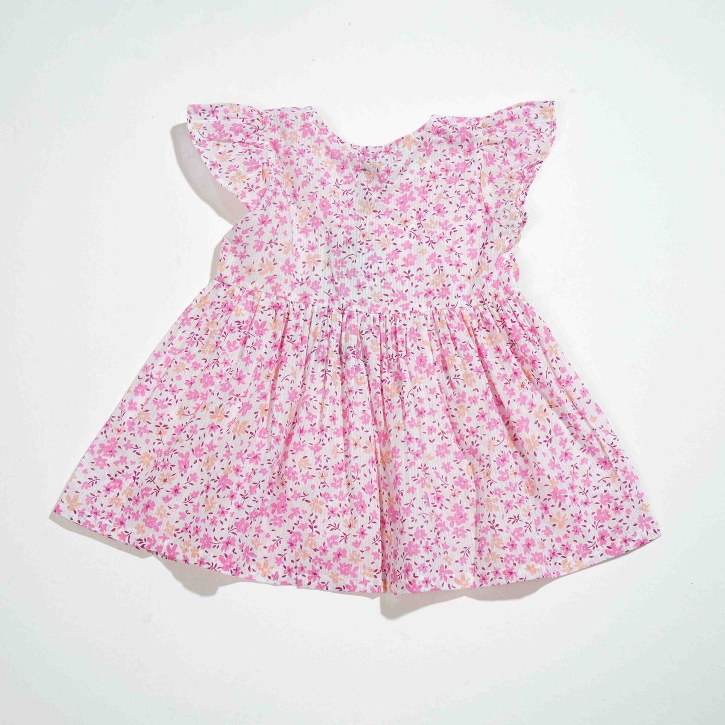 NEW BORN GIRLS FROCK - PINK AOP