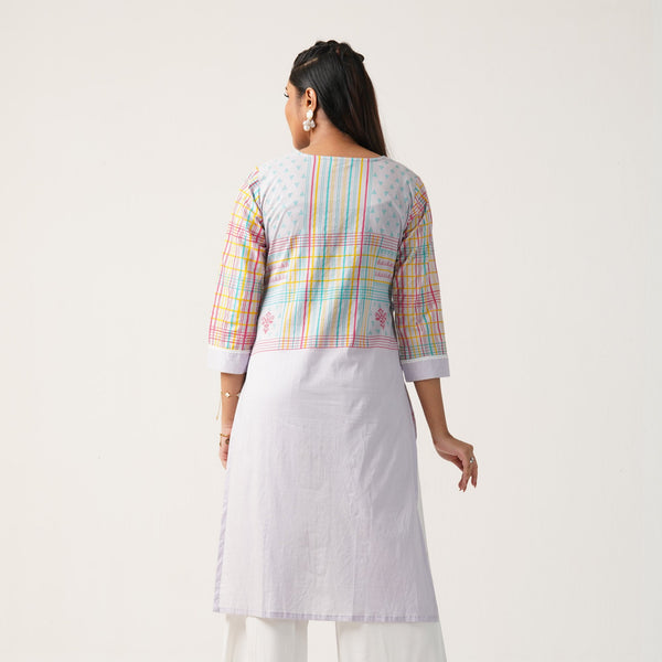 ETHNIC AVERAGE KURTI-VIOLET